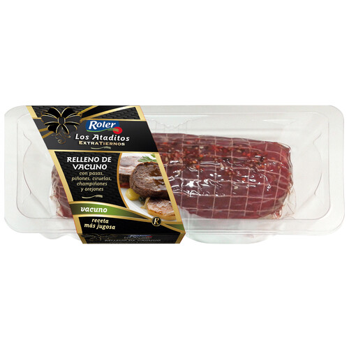 Alcampo Atadito de vacuno relleno con pasas piñones ciruelas champiñones y orejones ROLER Los ataditos 900 g