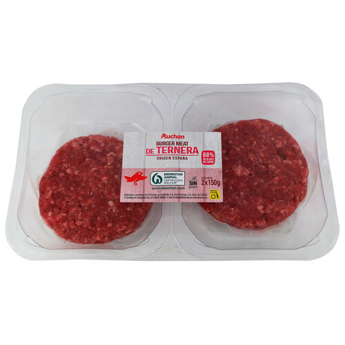 Alcampo AUCHA Hamburguesas De Ternera Origen Español 2 X 150 G Producto Alcampo