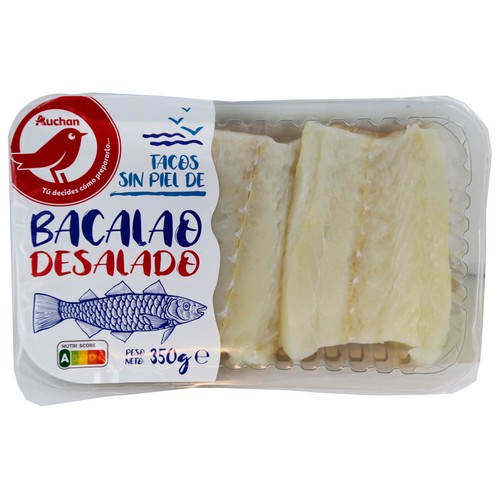 Alcampo AUCHAN Bacalao desalado sin piel en tacos 350 g. Producto Alcampo