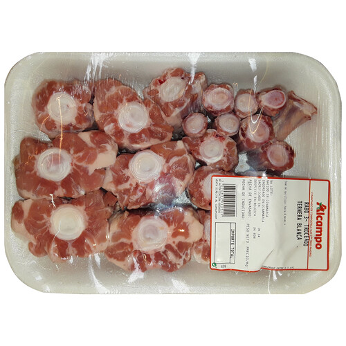 Alcampo AUCHAN Bandeja con rabo troceado de 3ª de ternera blanca especial guisos y cocciones PRODUCTO ALCAMPO