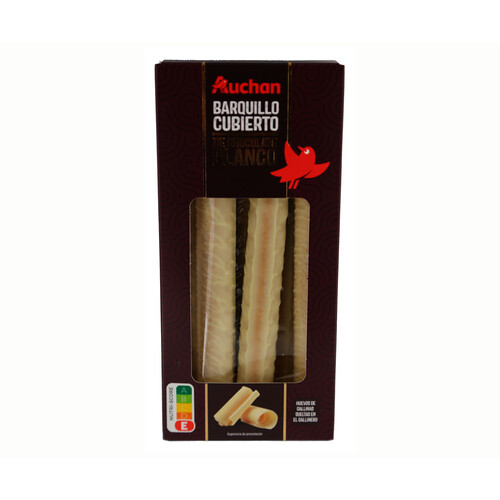 Alcampo AUCHAN Barquillos cubiertos con chocolate blanco 140 g Producto Alcampo