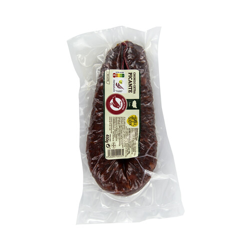Alcampo AUCHAN Chorizo extra picante de León elaborado sin gluten 450 g. Producto Alcampo