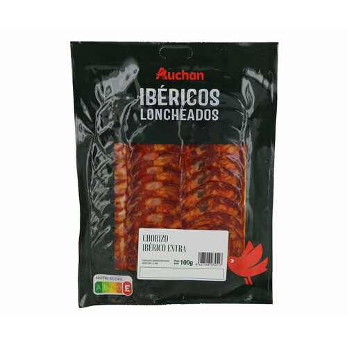Alcampo AUCHAN Chorizo ibérico de categoria extra cortado en lonchas 100 g. Producto Alcampo