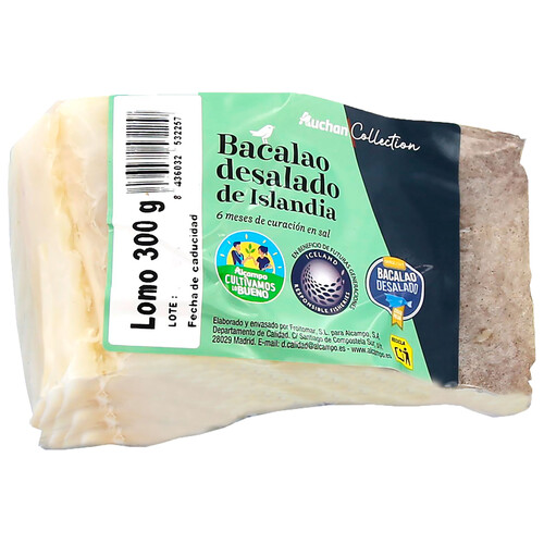 Alcampo AUCHAN Collection Bacalao desalado lomo 300 g. Producto Alcampo