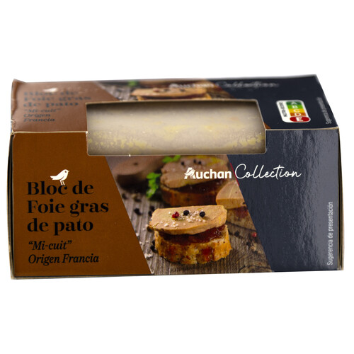 Alcampo AUCHAN COLLECTION Bloc De Foie Gras De Pato "Mi-cuit" De Origen Francés Producto Alcampo 150 G