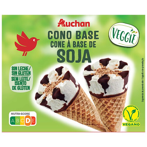 Alcampo AUCHAN Cono vegetal a base de soja 4 x 120 ml. Producto Alcampo