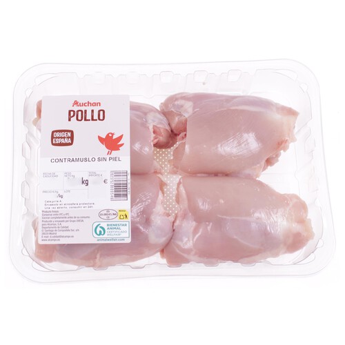Alcampo AUCHAN Contramuslos de pollo sin piel 4 uds. Producto Alcampo