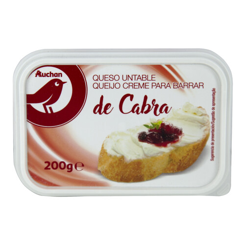 Alcampo AUCHAN Crema de queso de cabra para untar 200 g. Producto Alcampo