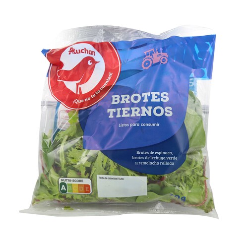 Alcampo AUCHAN Ensalada de brotes tiernos de espinaca lechuga verde y remolacha rallada 70 g. Producto Alcampo