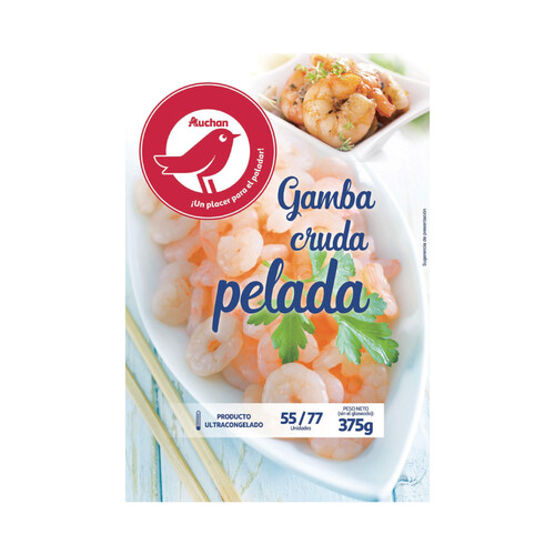 Alcampo AUCHAN Gamba (55 / 77) cruda pelada y ultracongelada 375 g. Producto Alcampo