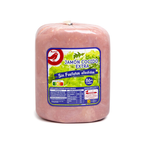Alcampo AUCHAN Jamón cocido extra sin fosfato Producto Alcampo - Loncha fina 1 mm