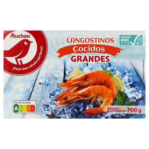 Alcampo AUCHAN Langostinos grandes 21/28 cocidos y ultrancongelados 700 g (P.N). Producto Alcampo