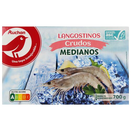 Alcampo AUCHAN Langostinos medianos 35 / 45 crudos y ultracongelados 700 g (P.N). Producto Alcampo