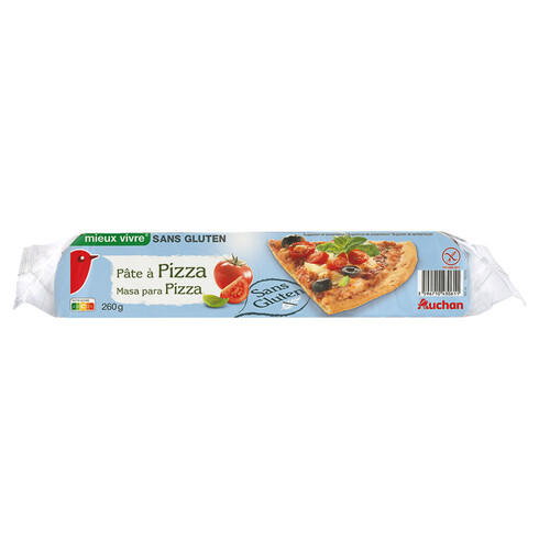 Alcampo AUCHAN Masa para hacer pizzas elaborada sin gluten 260 g. Producto Alcampo