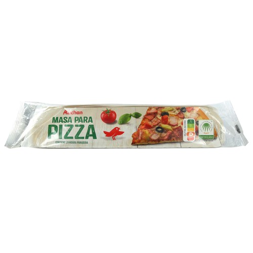 Alcampo AUCHAN Masa para pizza tradicional con levadura panadera 260 g. Producto Alcampo