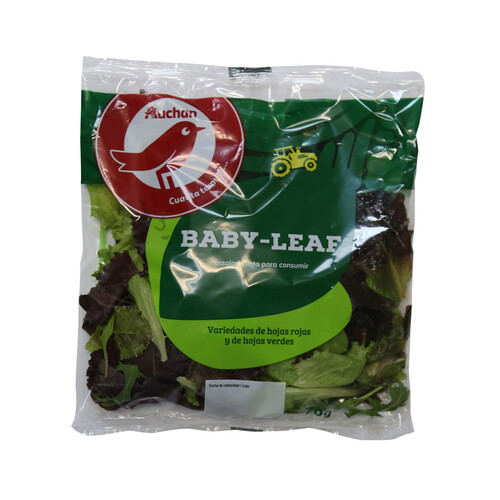 Alcampo AUCHAN Mezcla de ensalada hojas rojas y hojas verde listas para su consumo 70 g. Producto Alcampo