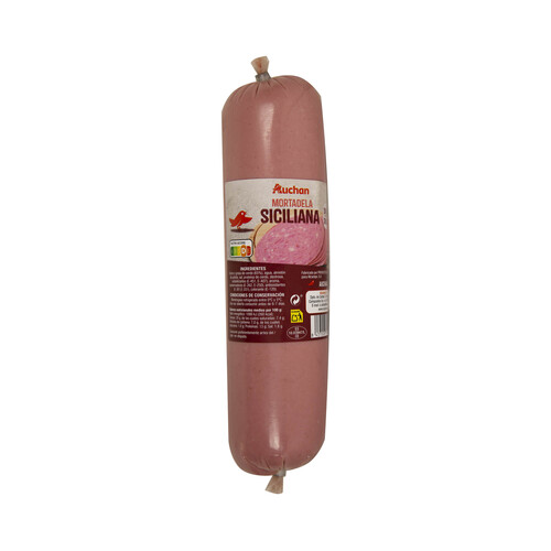 Alcampo AUCHAN Mortadela siciliana elaborada sin gluten y sin lactosa 800 g. Producto Alcampo