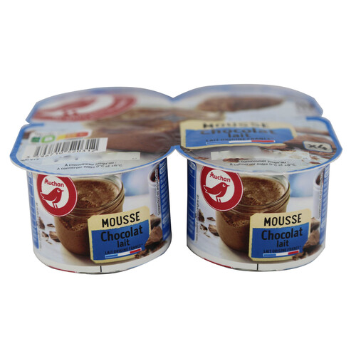 Alcampo AUCHAN Mousse de chocolate 4 x 100 g. Producto Alcampo