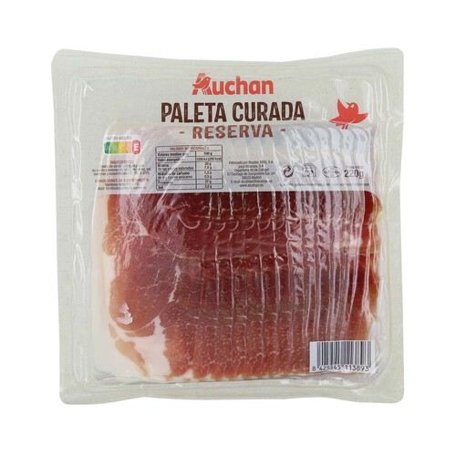 Alcampo AUCHAN Paleta curada reserva cortada en finas lonchas 220 g. Producto Alcampo