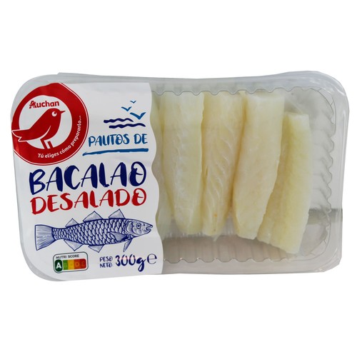 Alcampo AUCHAN Palitos de bacalao desalado 300 g. Producto Alcampo