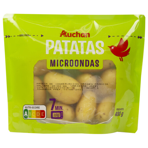 Alcampo AUCHAN Patatas para microondas 400 g. Producto Alcampo
