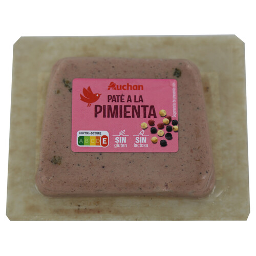 Alcampo AUCHAN Paté a la pimienta sin gluten y sin lactosa 75 g. Producto Alcampo