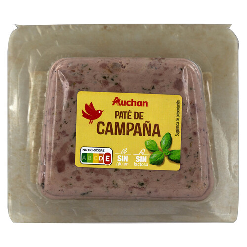 Alcampo AUCHAN Paté de campaña elaborado sin gluten y sin lactosa 75 g. Producto Alcampo