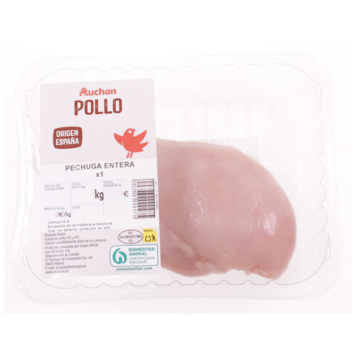 Alcampo AUCHAN Pechuga De Pollo Entera 1 Ud. Producto Alcampo