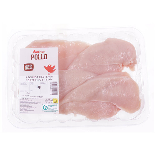 Alcampo AUCHAN Pechuga fileteada corte fino. Producto Alcampo