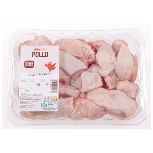 Alcampo AUCHAN Pollo completo a trocitos bandeja. Producto Alcampo