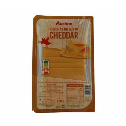 Alcampo AUCHAN Queso Cheddar en lonchas 200 g. Producto Alcampo