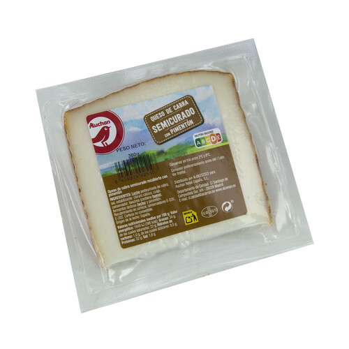 Alcampo AUCHAN Queso de cabra semicurado con pimentón 300 g. Producto Alcampo