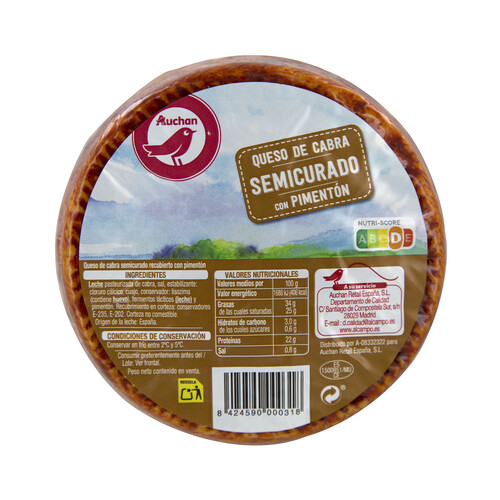 Alcampo AUCHAN Queso de cabra semicurado con pimentón mini Producto Alcampo