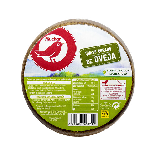 Alcampo AUCHAN Queso de oveja curado mini Producto Alcampo