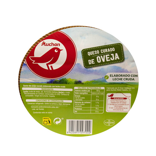 Alcampo AUCHAN Queso de oveja curado Producto Alcampo