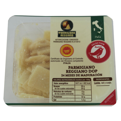 Alcampo AUCHAN Queso en escamas Parmegiano Reggiano 100 g. Producto Alcampo