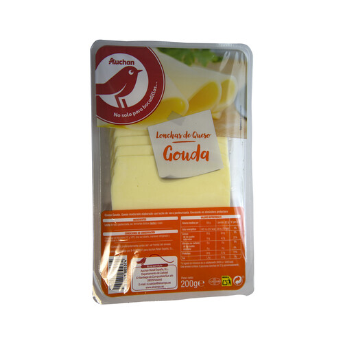 Alcampo AUCHAN Queso en lonchas Gouda 200 g. Producto Alcampo