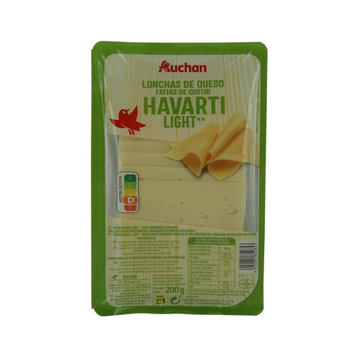 Alcampo AUCHAN Queso en lonchas Havarti Light 200 g. Producto Alcampo