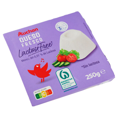 Alcampo AUCHAN Queso fresco sin lactosa 4 uds. x 62 5 g. Producto Alcampo