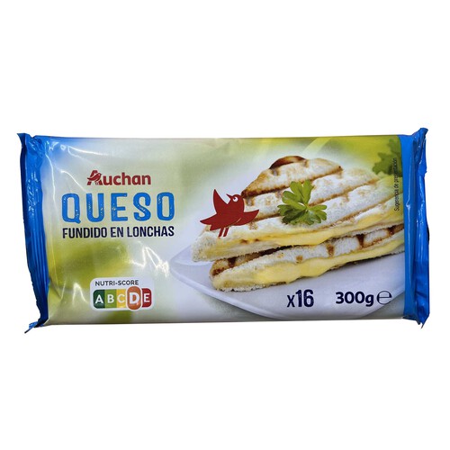 Alcampo AUCHAN Queso fundido en lonchas 16 uds. 300 g. Producto Alcampo