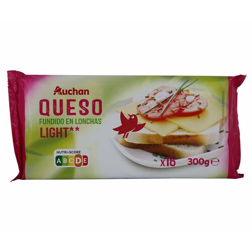 Alcampo AUCHAN Queso fundido en lonchas light 300 g. Producto Alcampo