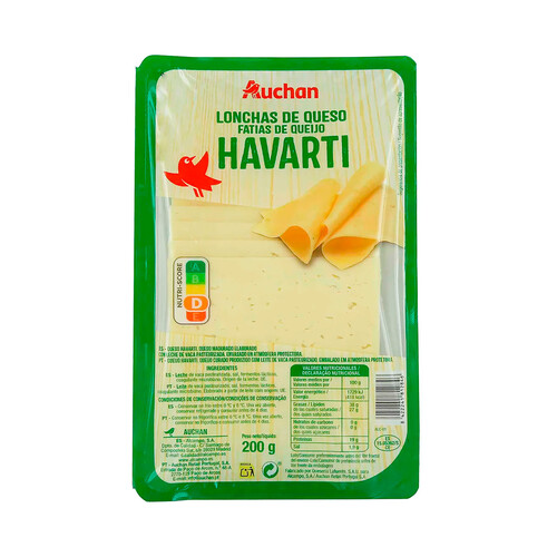 Alcampo AUCHAN Queso Havarti en lonchas 200 g. Producto Alcampo