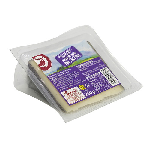 Alcampo AUCHAN Queso mezcla semicurado precortado sin lactosa 250 g. Producto Alcampo