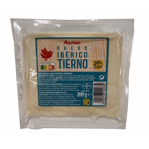 Alcampo AUCHAN Queso mezcla tierno 200 g. Producto Alcampo