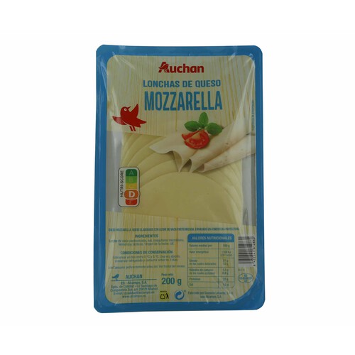 Alcampo AUCHAN Queso Mozzarella en lonchas 200 g. Producto Alcampo