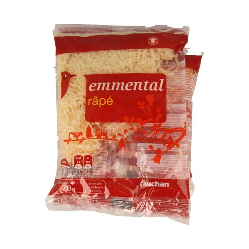 Alcampo AUCHAN Queso rallado Emmental 70 g. pack de 3 uds. Producto Alcampo