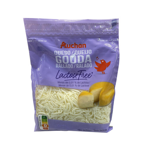 Alcampo AUCHAN Queso rallado gouda sin lactosa 150 g. Producto Alcampo
