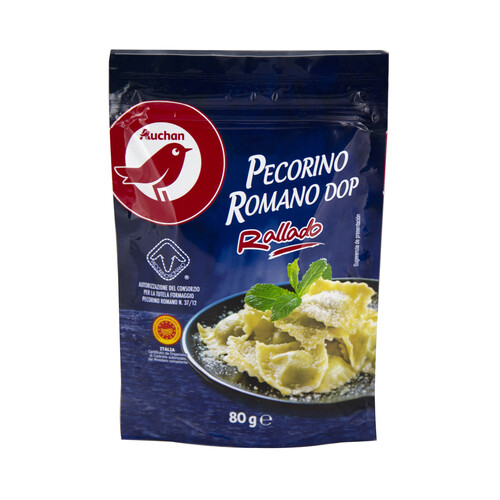 Alcampo AUCHAN Queso rallado Pecorino Romano DOP 80 g. Producto Alcampo