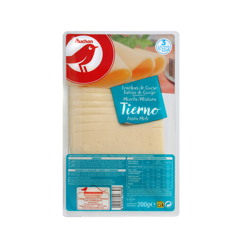Alcampo AUCHAN Queso tierno mezcla en lonchas 200 g. Producto Alcampo