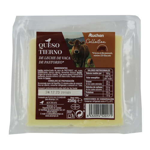 Alcampo AUCHAN Queso vaca de pastoreo collection cuña 250 g. Producto Alcampo